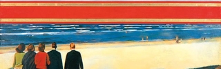 Erik Bulatov painting Horizons (style: Soviet Realism)
